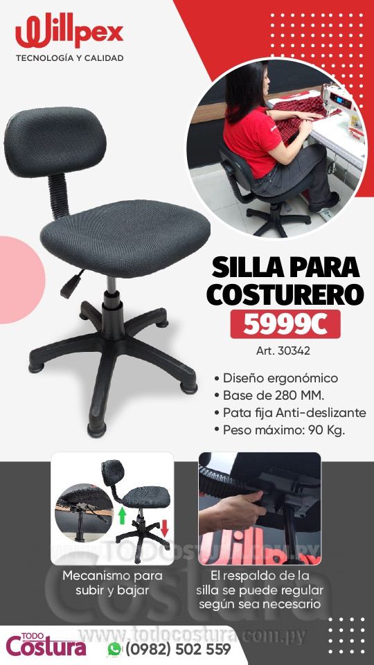 SILLA ERGONOMICA PARA COSTURERO 5999C